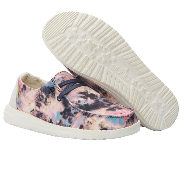 Women's Hey Dude 121415043 Wendy Tie Dye Navy Pink Shoes *CLOSEOUT*