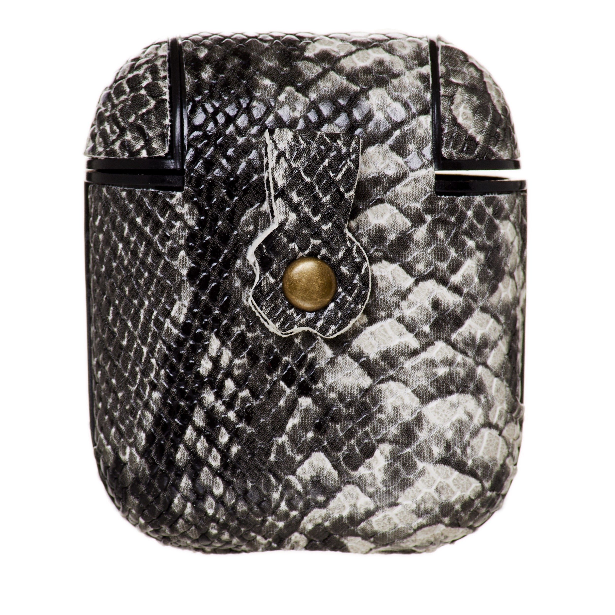 MB Airpod Black Python Print Case w/Carabiner