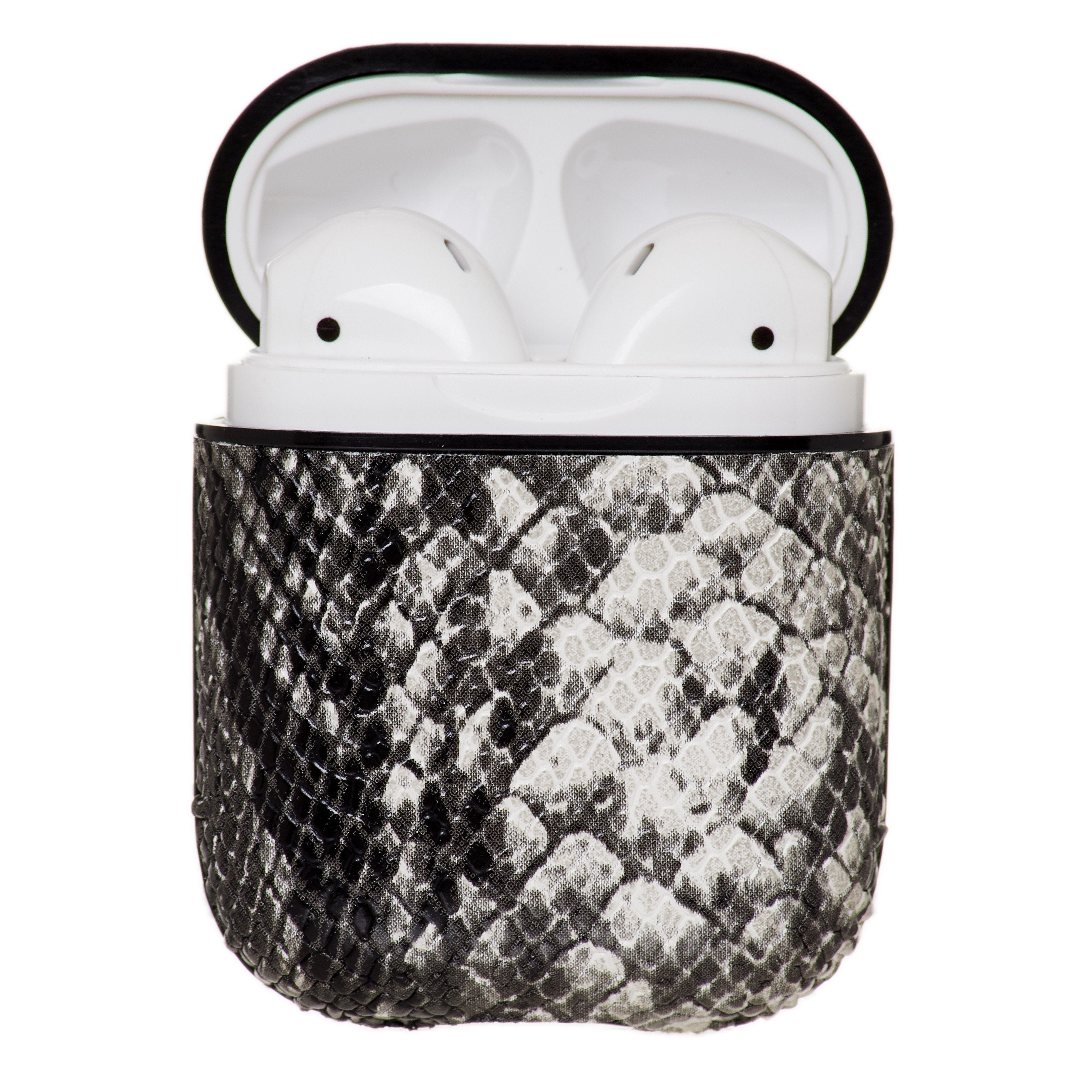 MB Airpod Black Python Print Case w/Carabiner