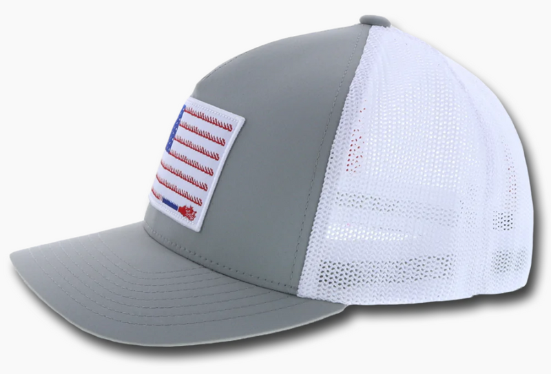 Hooey 1906-GYWH "Liberty Rope" American Flag Grey/White Flex Fit Snap Back Cap