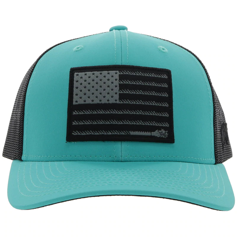 Hooey 2210T-TQBK "Liberty Roper" Turquoise/Black Snap Back Cap