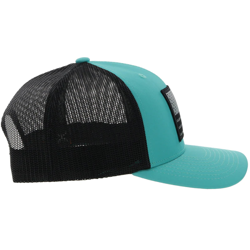 Hooey 2210T-TQBK "Liberty Roper" Turquoise/Black Snap Back Cap