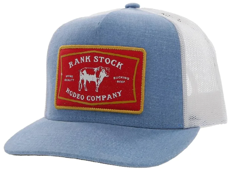 Hooey 2261T-DEWH "Rank Stock" Denim/White Snap Back Cap