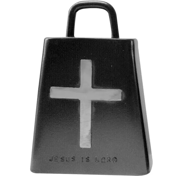 Jerry Beagley JB CROSS BULLBELL Black Large Bull Bell with Silver Cross