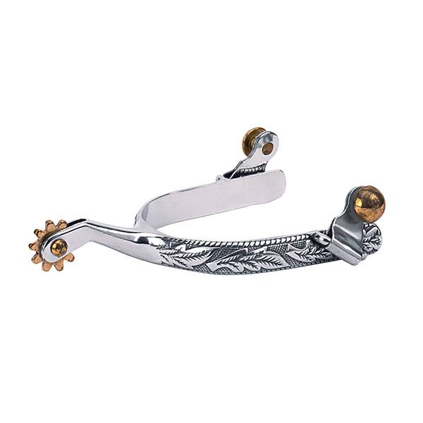 Weaver Leather 25-8318 Ladies SS Roping Spurs with Engraved Band