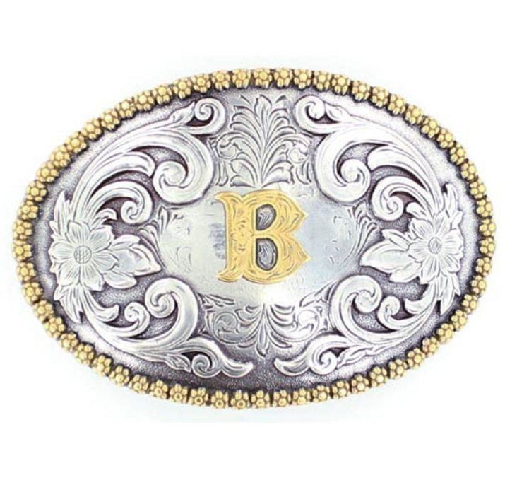 Nocona Oval Initial Belt Buckles