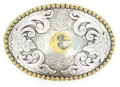 Nocona Oval Initial Belt Buckles