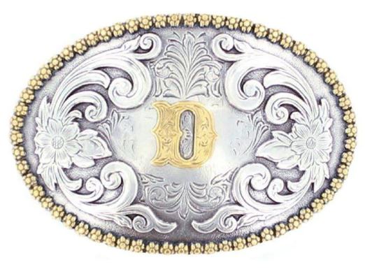Nocona Oval Initial Belt Buckles