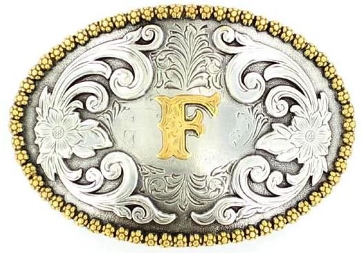 Nocona Oval Initial Belt Buckles