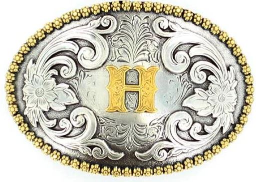 Nocona Oval Initial Belt Buckles