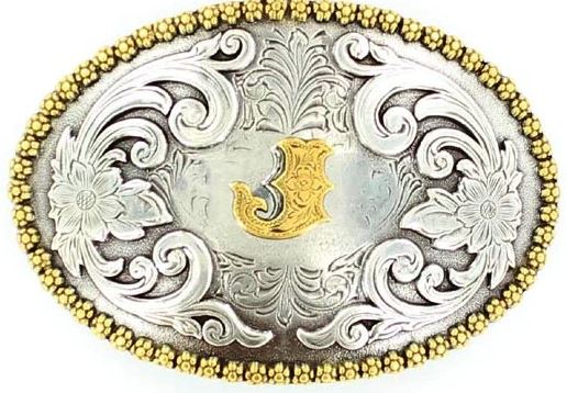 Nocona Oval Initial Belt Buckles