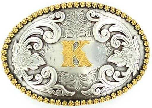 Nocona Oval Initial Belt Buckles