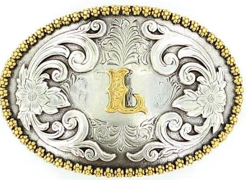 Nocona Oval Initial Belt Buckles