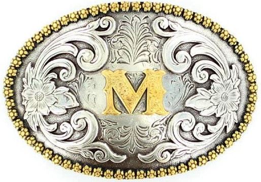 Nocona Oval Initial Belt Buckles
