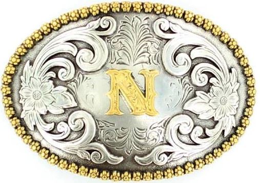 Nocona Oval Initial Belt Buckles