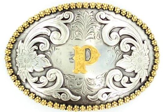 Nocona Oval Initial Belt Buckles