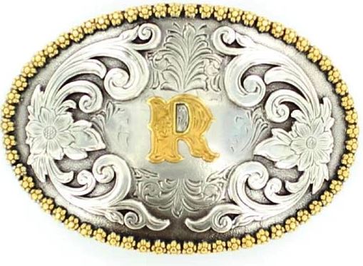 Nocona Oval Initial Belt Buckles