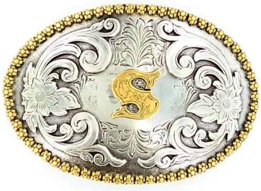 Nocona Oval Initial Belt Buckles