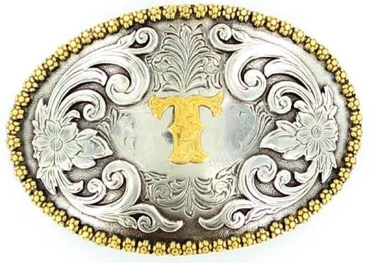 Nocona Oval Initial Belt Buckles
