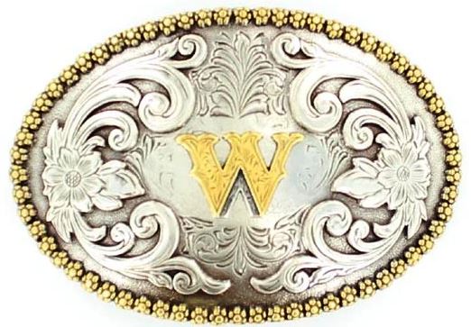 Nocona Oval Initial Belt Buckles