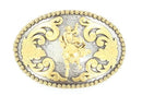 Nocona Bullrider Oval Floral Embossed Belt Buckle
