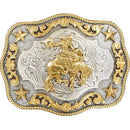 Nocona Men's Antique Silver\Antique Gold Bronc Rider Belt Buckle