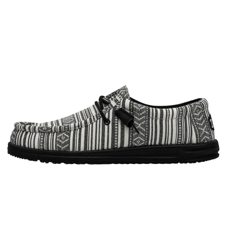 Men's Hey Dude 40017-0YB Wally Serape Black Gravel Shoe (also has Women's and Youth sizes)