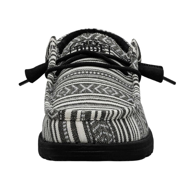 Men's Hey Dude 40017-0YB Wally Serape Black Gravel Shoe (also has Women's and Youth sizes)