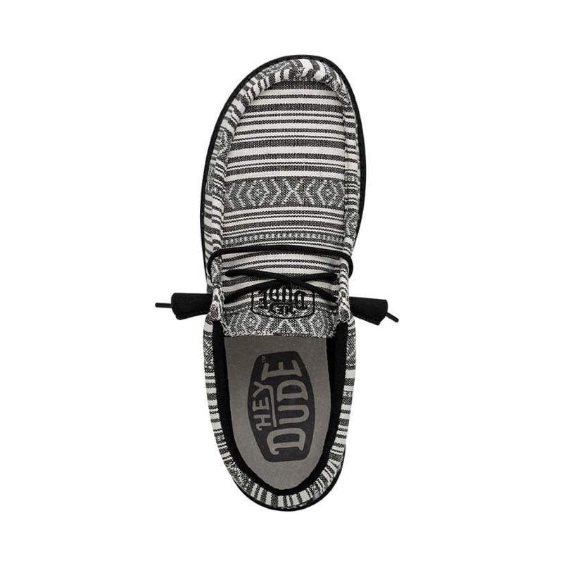 Men's Hey Dude 40017-0YB Wally Serape Black Gravel Shoe (also has Women's and Youth sizes)