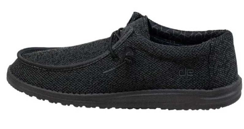 Men's Hey Dude 40019-0XJ Wally Sox Micro Total Black Shoe (also has Women's sizes)