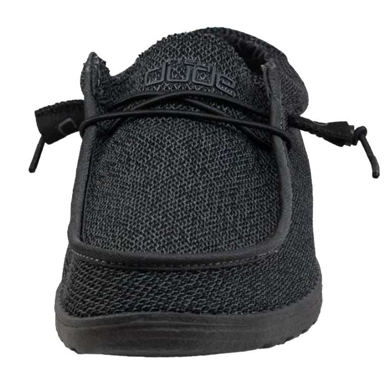 Men's Hey Dude 40019-0XJ Wally Sox Micro Total Black Shoe (also has Women's sizes)
