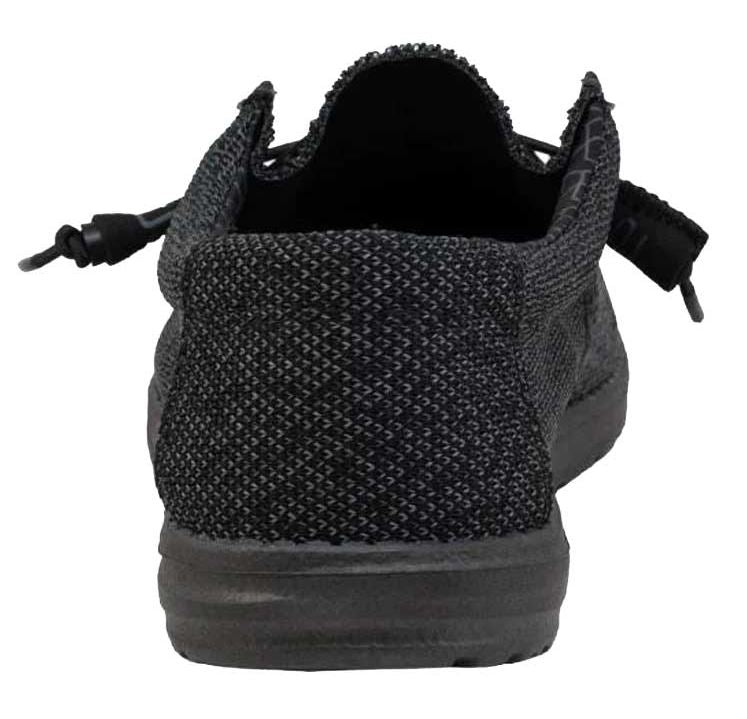 Men's Hey Dude 40019-0XJ Wally Sox Micro Total Black Shoe (also has Women's sizes)