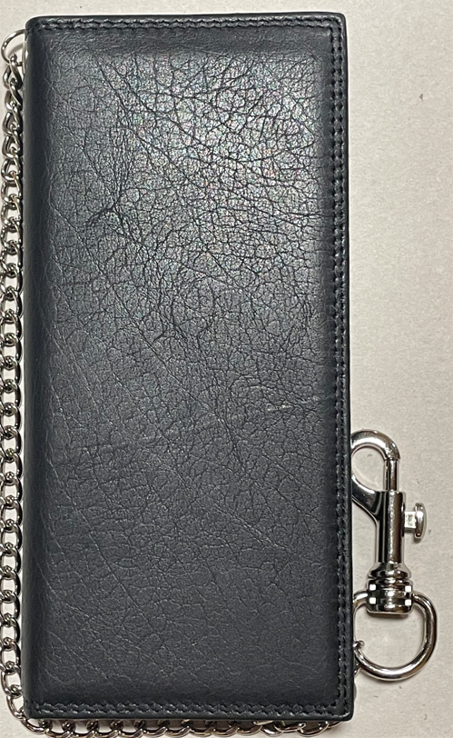 Top Notch Accessories 403BK Black Smooth Tall Wallet With Chain