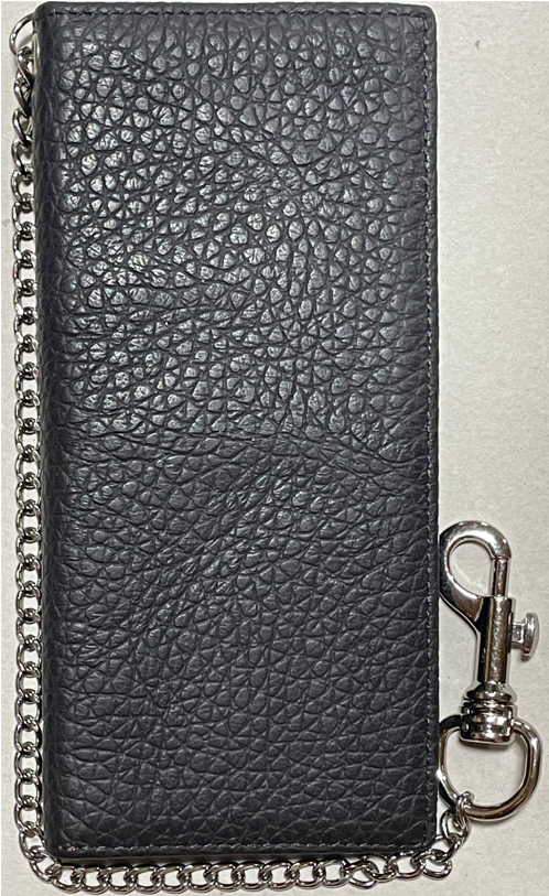 Top Notch Accessories 420A-CF Coffee Pebbled Leather Tall Wallet with chain