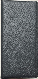 Top Notch Accessories Black Pebbled Leather Tall Checkbook Wallet