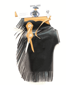 Youth M & F 50562107 Black Bigtime Rodeo Fringed Bull Rider Chaps