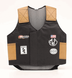 Youth M & F 5056401 Black Bigtime Rodeo Bull Rider Vest