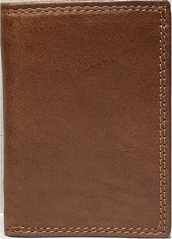 Top Notch Accessories 5100BR Brown Smooth Tri-fold wallet