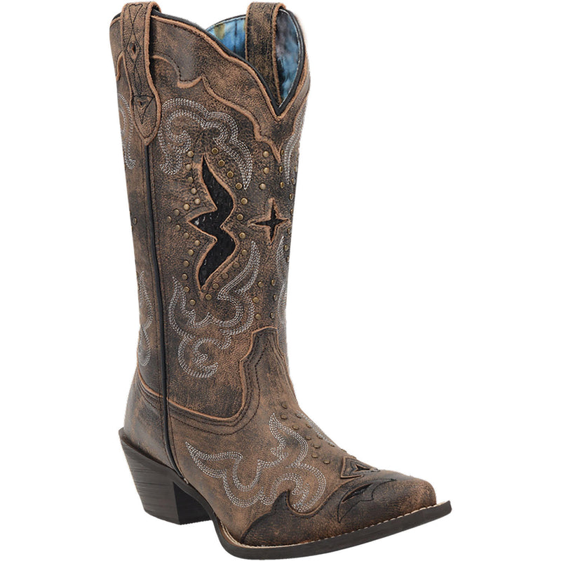 Women's Laredo 52133 13" Brown/Black Inlay Lucretia Snip Toe