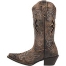 Women's Laredo 52133 13" Brown/Black Inlay Lucretia Snip Toe