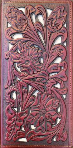 Top Notch Accessories 60107-3BR Brown Floral Design w/Beige Inlay Wallet