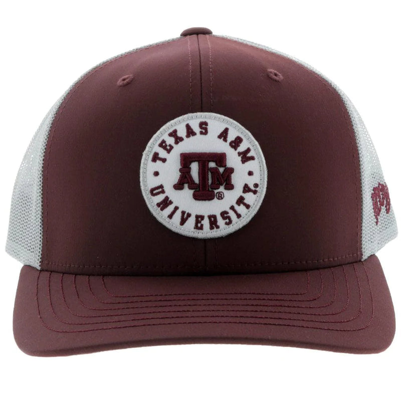 Hooey "7018T-MAGY" Texas A&M Maroon/Grey with White/Maroon Circle Patch Snap Back Cap (Online Only)