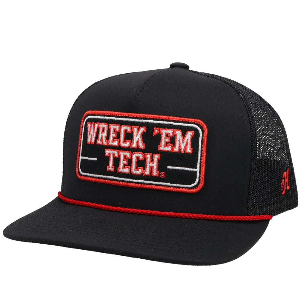 Hooey "7058T-BK" Texas Tech Black Wreck 'Em Snap Back Cap