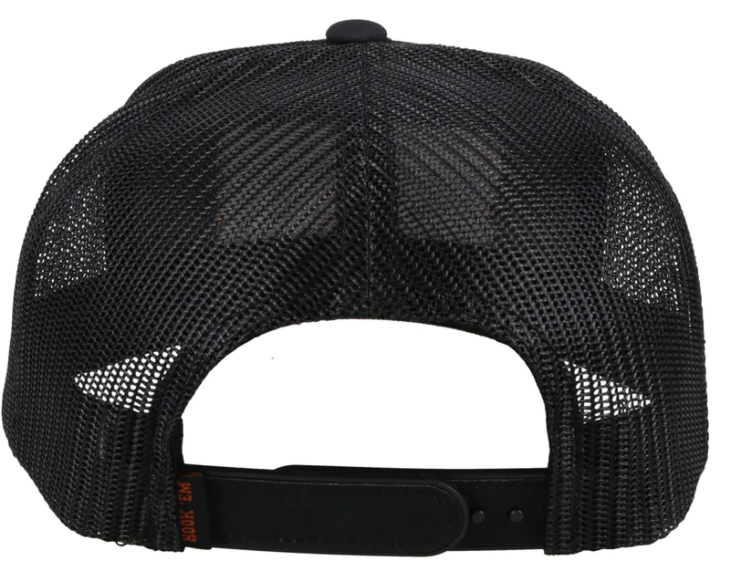 Hooey "7092T-BK" University of Texas Hook 'Em Horns Patch Black Snap Back Cap