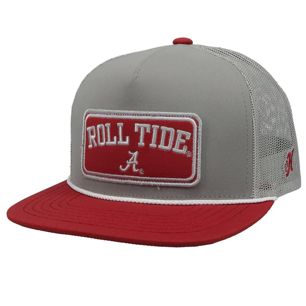 Hooey "7193T-GRY/WHT" University of Alabama Roll Tide Patch Grey/White Snap Back Cap