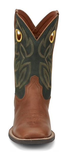 Justin SE7520 Men's 11" Bowline Whisky with Green Cowhide Top Wide Square Toe