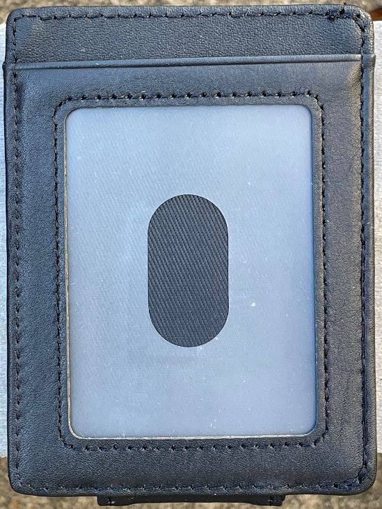 Top Notch Accessories 804BK Black Full Grain Leather Money Clip w/ ID Slot