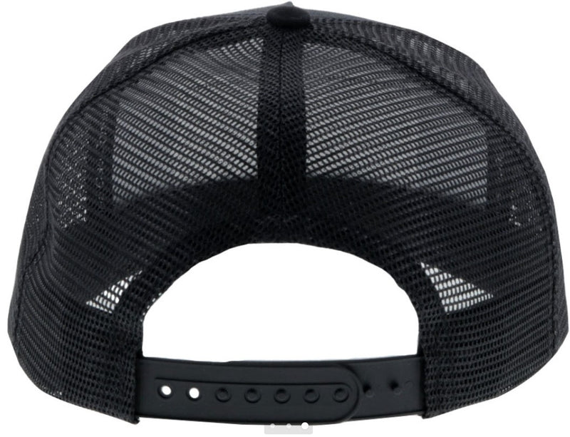 Hooey 9711T-BK Black 5-Panel Trucker with Black Flag Patch Cap