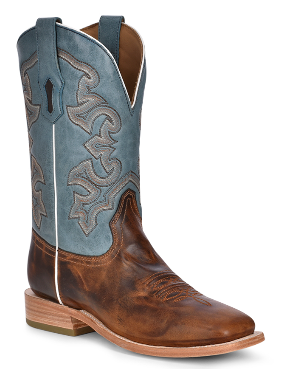 Corral A4262 Men's 12" Rodeo Collection Honey w/Blue Embroidery Top Wide Square Toe (Call to Check Availability)