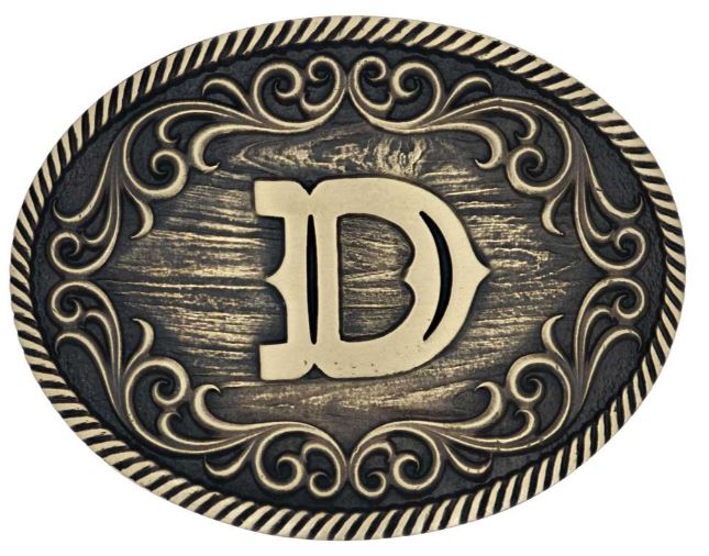 Montana Silversmiths Filigree Initial Attitude Belt Buckle *Discontinued*
